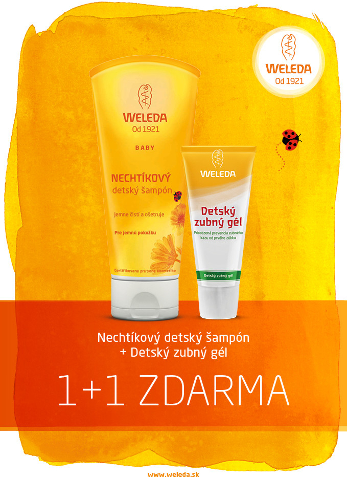 Weleda Měsíčkový dětský šampon 200 ml + dárek dětský zubní gel 200 ml dárková sada