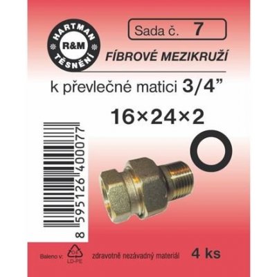 HARTMAN těsnění fíbrové 3/4" 16*24*2mm, sada č. 7 – Sleviste.cz