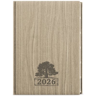 Ctirad Wood A5 Denní 2026 světle hnědá – Zboží Dáma