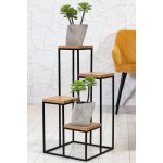 DekorStyle Stojan na květiny ALFA 34 cm černý/hnědý – Zboží Dáma