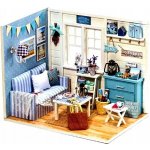 KIK Dřevěný domeček pro panenky obývací pokoj LED DIY model 3016 – Zbozi.Blesk.cz