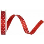 Vánoční stuha taftová MINI STARS RED červená 10mm x 4m (5,-Kč/m) – Zboží Dáma