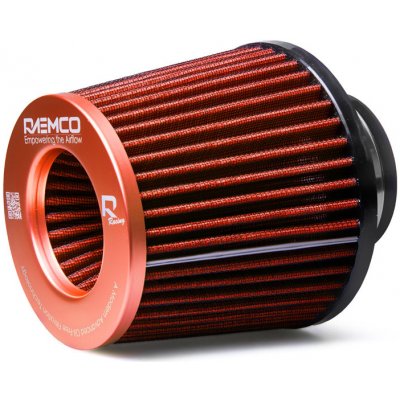 Raemco univerzální vzduchový filtr o délce 130 mm se vstupem 77 mm s možností redukce na 70 nebo 63 mm, barva oranžová – Zboží Mobilmania