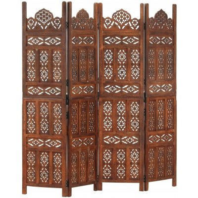 VidaXL 285325 4panelová Paraván hnědá 160 x 165 cm – Zboží Dáma