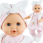 Paola Reina Realistické miminko holčička Sonia v růžovém oblečku s pandami 36 cm – Hledejceny.cz