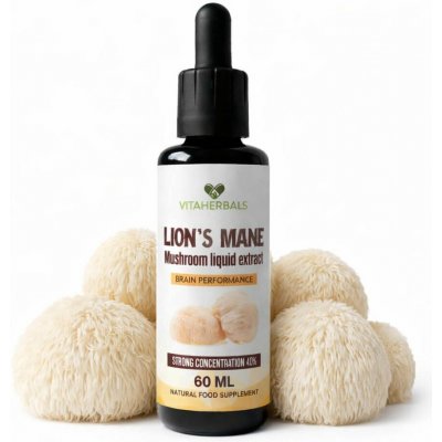 Vitaherbals Lion’s Mane korálovec ježatý, Hericium erinaceus tekutý extrakt 40:1 60 ml – Hledejceny.cz