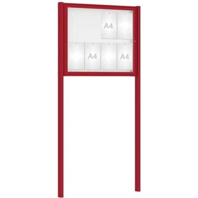 PROCITY Venkovní vitrína Classique, 8 x A4, včetně sloupků, červená | Zboží Auto