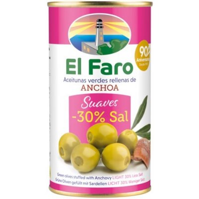El Faro Zelené olivy plněné ančovičkovou pastou 350 g – Zboží Dáma