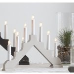 STAR TRADING Elektrický svícen Ada Burgundy červená barva bílá barva sklo plast – Zboží Dáma