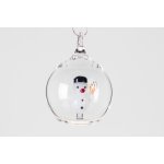 DT GLASS Vánoční ozdoba koule malá s figurkou 1 kus v bílé krabičce sněhulák – Zboží Dáma