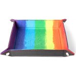 Velvet Folding Dice Tray with Leather Backing 10x10 Watercolor Rainbow – Zboží Živě