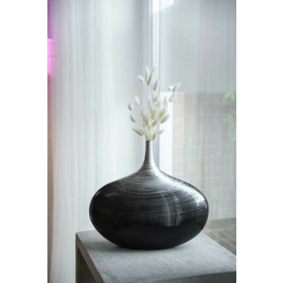 Luxusní stolní váza BELEZA, sklolaminát, výška 33 cm, stříbrno-černý lesk – Hledejceny.cz