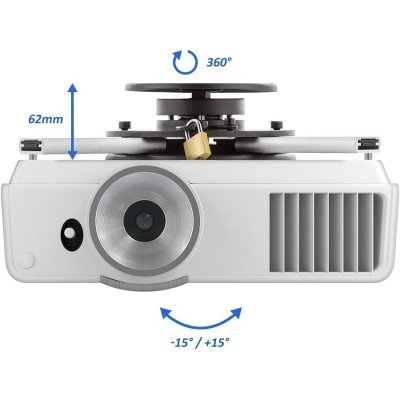 Stropní držák nízký - 62mm, černý, do 20kg, zabezpečený – Hledejceny.cz