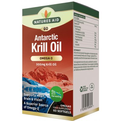 Natures Aid Antarktický krilový olej 500 mg 60 Softgels – Hledejceny.cz