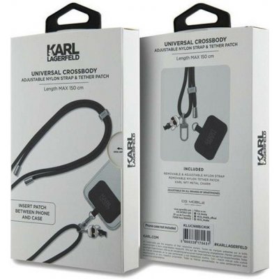 Karl Lagerfeld Universal Crossbody Popruh Cord and Ikonik Pins černé – Zboží Živě