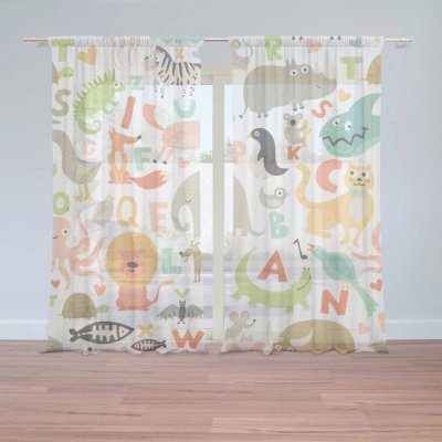 Záclony Zoo abeceda: 2 ks - 150x250 cm - Sablio – Hledejceny.cz