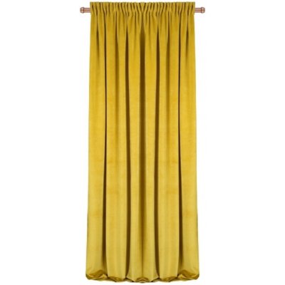 BytoTex Sametový závěs Anisa 135x250 cm, na pásce - hořčicová – Hledejceny.cz