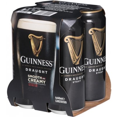 Guinness Draught tmavé nefiltrované 4,2% 0,44 l (plech) – Sleviste.cz