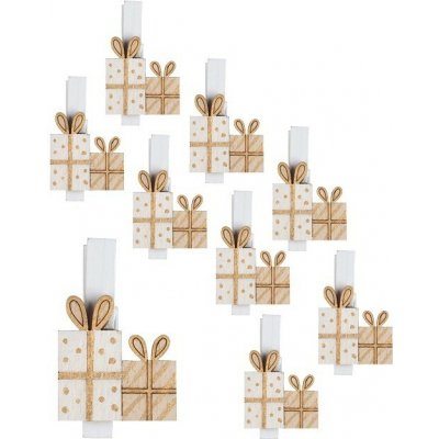 Dárky na kolíčku 3 cm 9 ks zlaté – Hledejceny.cz