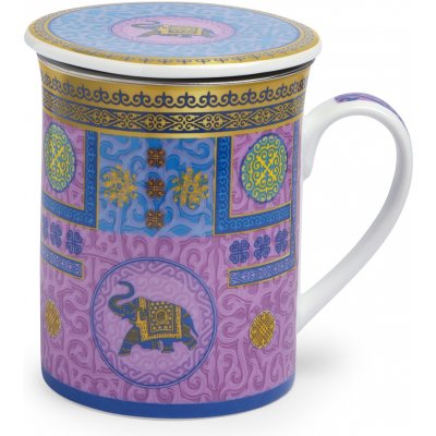 TeaLogic Olly Fine China porcelánový hrnek s pokličkou a sítkem 300 ml