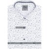 Pánská Košile AMJ pánská košile bavlněná krátký rukáv regular fit VKBR1276 se skvrnami bílá