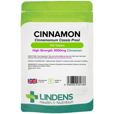 LINDENS Health + Nutrition Skořice 3000 mg, 100 tablet – Hledejceny.cz