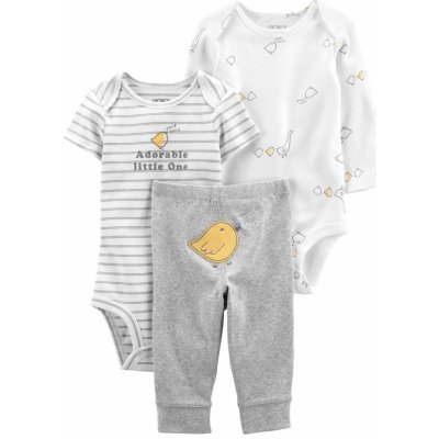 Carter's Set 3dílný body kr. rukáv body dl. rukáv tepláky Grey Chick neutrál LBB – Zboží Dáma