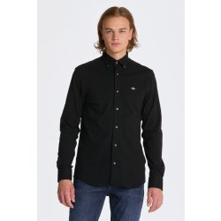 Pánská Košile Gant košile reg jersey pique shirt černá