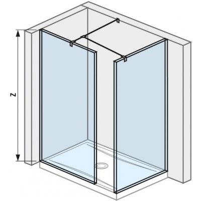 JIKA Cubito pure - skleněná stěna walk-in pro sprchovou vaničku 1400x900 mm (H268426), stříbrná/Transparentní sklo (H2684260026681)