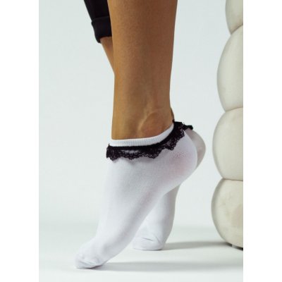 Milena dámské ponožky s krajkou 941 šedobílý