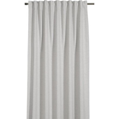 Závěs s řasící páskou s lněnou strukturou bílý 245 x 140 cm – Hledejceny.cz