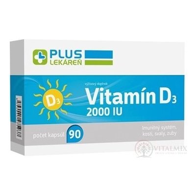 Plus Lékárna Vitamin D3 2000 IU 90 kapslí – Hledejceny.cz