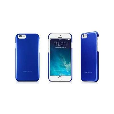 Pouzdro Macally case snap on Apple iPhone 6 6S metalická modré