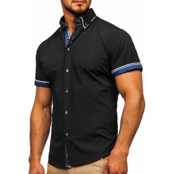Bolf 2911-1 Černá pánská košile s krátkým rukávem