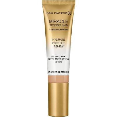 Max Factor Miracle Second Skin hydratační krémový make-up SPF20 07 Neutral Medium 30 ml