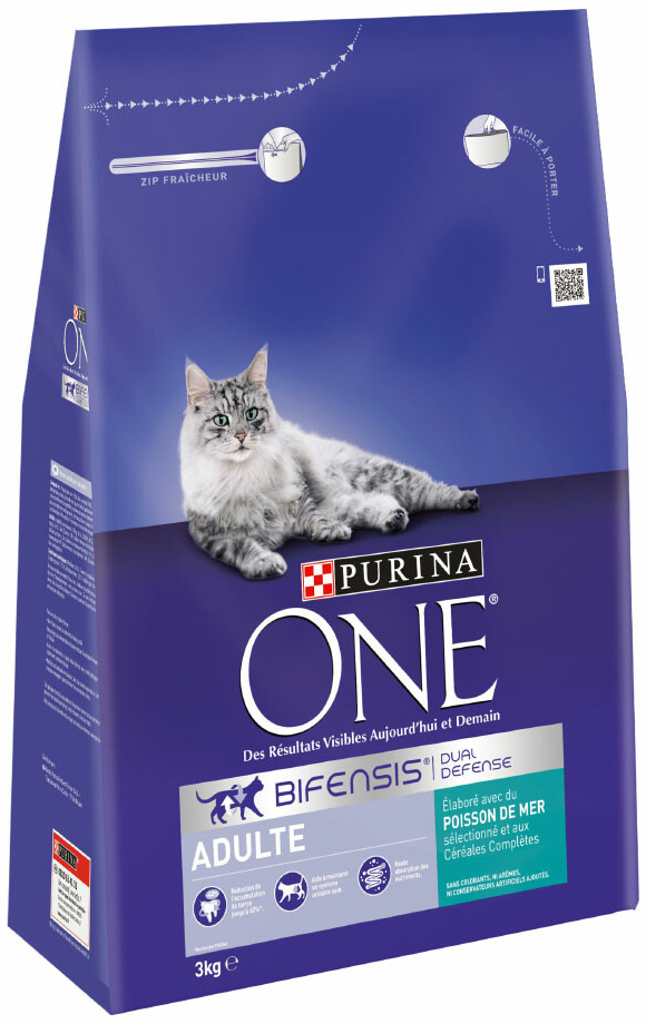 PURINA ONE Adult mořské ryby celozrnné pro kočky 2 x 3 kg
