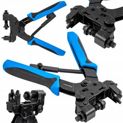 Lisovací kleště na kabely s kompresními konektory BNC RCA F, pro přímé i úhlové konektory – Sleviste.cz