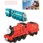 FISHER PRICE Mašinka Tomáš lokomotiva velká kovová + vagonek různé druhy – Zboží Dáma