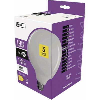 Emos lED žárovka Filament Globe E27 11 W 100 W 1 521 lm neutrální bílá – Hledejceny.cz
