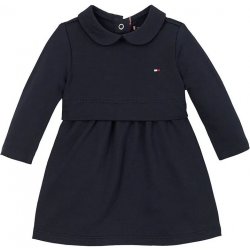 Dětské bavlněné šaty Tommy Hilfiger tmavomodrá mini