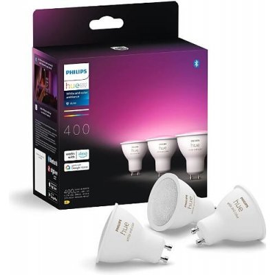 Philips Hue WACA sada 3x LED žárovka GU10 4,2W 400lm 2000-6500K RGB CRI80 IP20 – Hledejceny.cz