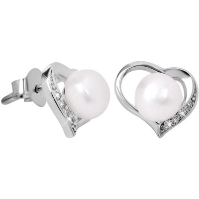 JwL Luxury Pearls náušnice Srdce s pravou perlou a zirkony JL0407 od 790 Kč  - Heureka.cz