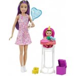 Barbie Chůva herní set Narozeninová party brunetka