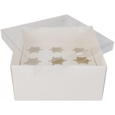 Cake Star Krabice s průhledným víkem bílá na 9 ks muffinů (25,4 x 25,4 x 12,7 cm) – Zboží Mobilmania