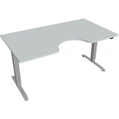 Hobis Office Pro psací stůl Motion MS ERGO 2 Šířka: 160 cm, Barva desky: šedá, Barva kovu: šedá RAL 9006 Šířka 120-180 cm / 27 barevných variant