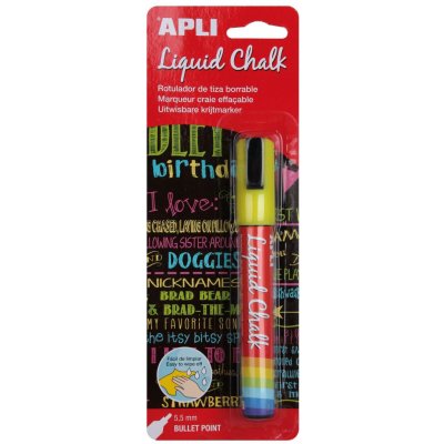 Apli Liquid Chalk Křídový popisovač kulatý hrot žlutý 5,5 mm – Zbozi.Blesk.cz