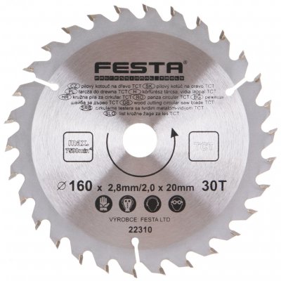 Festa Pilový kotouč s SK plátkem, 125 x 22 mm, 40 zubů, TCT 22301 – Zboží Mobilmania