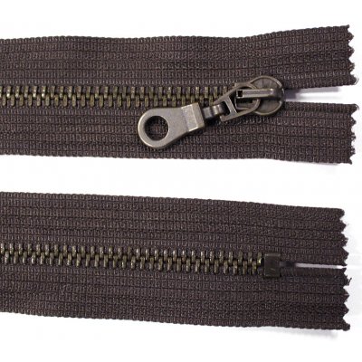 WICO Kovový zip no.5 nerozepínací 18cm tmavě hnědý (staromosazné zoubky) – Hledejceny.cz