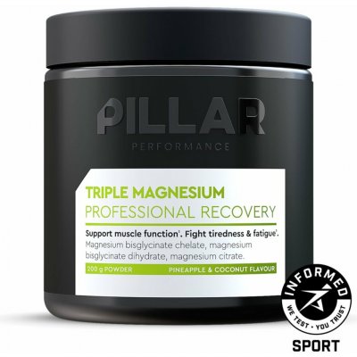 PILLAR Performance Triple Magnesium Powder prášek Ananas & kokos 200 g sklenička – Hledejceny.cz