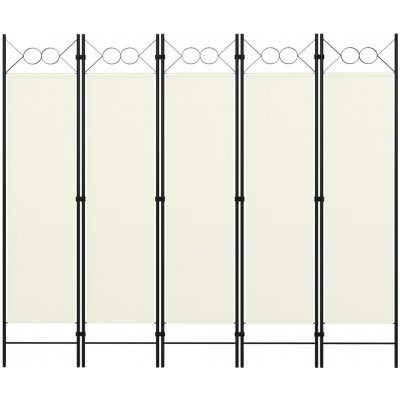 zahrada-XL 5dílný skládací paraván krémově bílý 200 x 180 cm – Zboží Dáma
